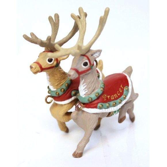VTG 1992 Hallmark Prancer Vixen Ornament #2 Santa Reindeer Christmas - Picture 1 of 8